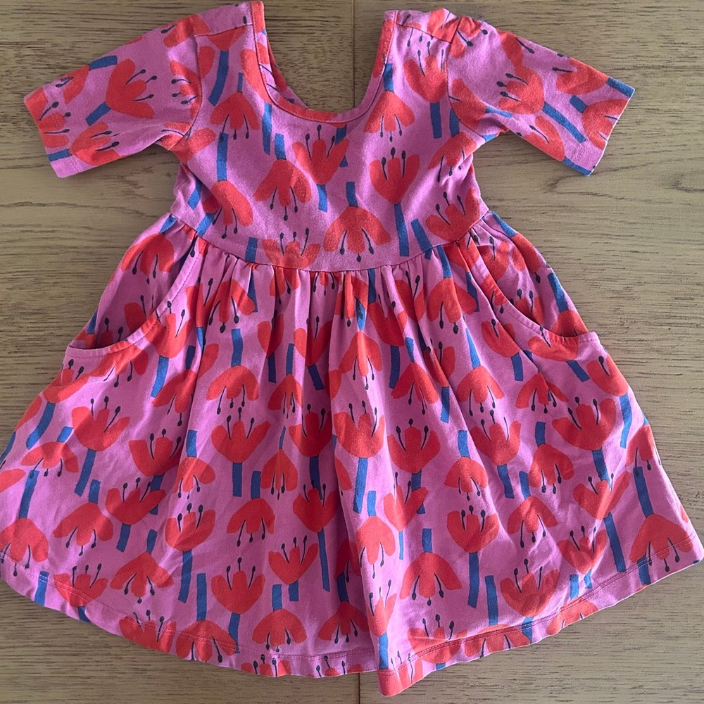 Hanna Andersson Girls Purple Print Skater Dress 3T